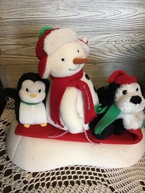 Vintage Hallmark Animated and Musical Snowman and Friends